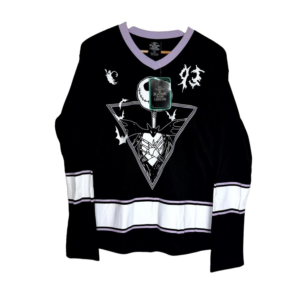 Disney The Nightmare Before Christmas Jersey Men's Small Black Graphic Print NWT